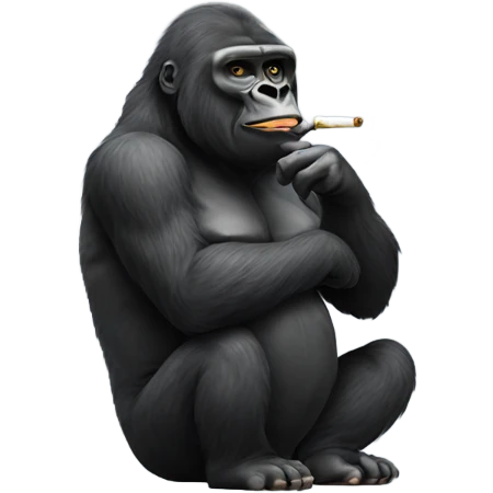 Gorilla smoking  emoji