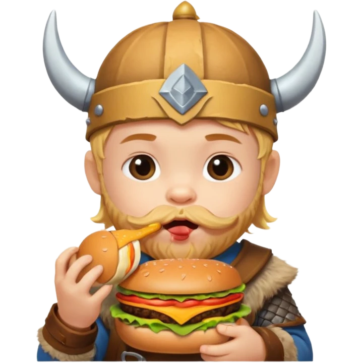 baby viking eating burger emoji