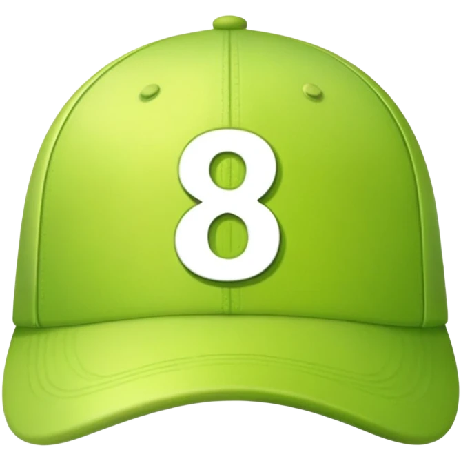 light lime cap with number “8” on it emoji