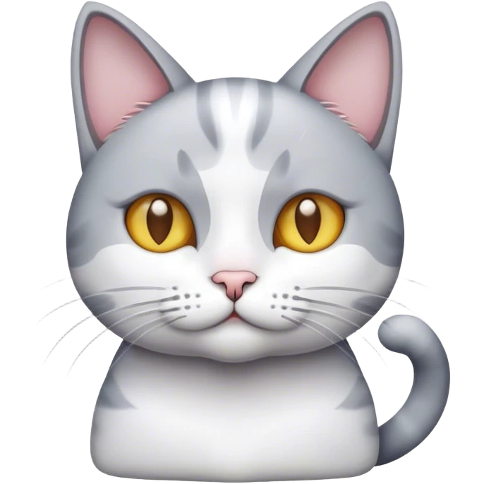 A grey and white cat  emoji