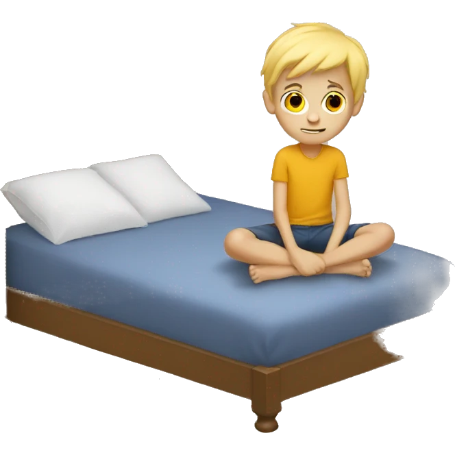 blonde boy under the bed emoji