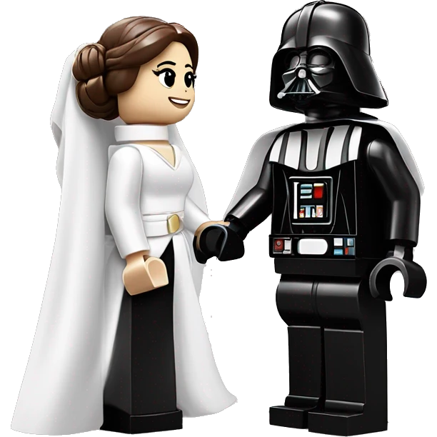 Lego Princess Leia and Darth Vader get married emoji