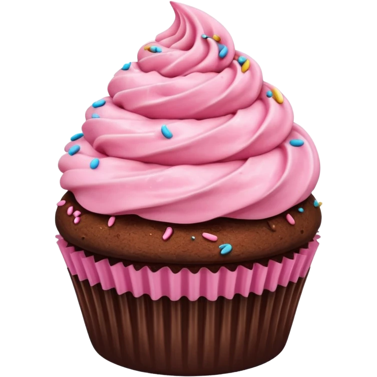 Cupcake with pink icing emoji