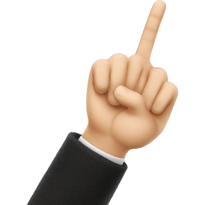 finger pointing straight to the screen emoji