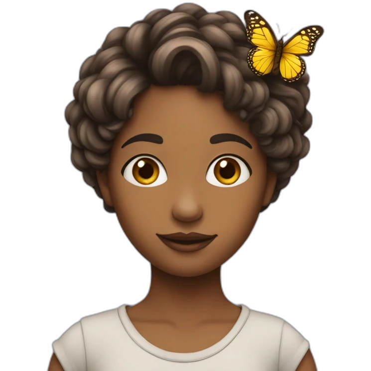 Fille avec un papillon dans les cheveux emoji