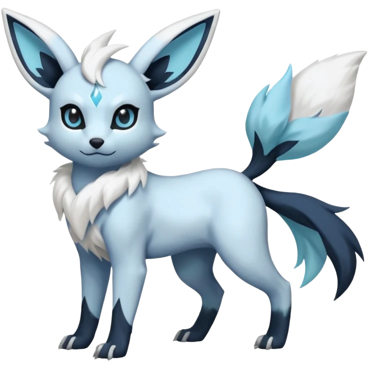 Pastel Absol-Glaceon-Umbreon-fusion (full body) emoji