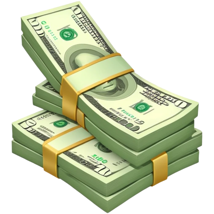 stack of cash money, dollar bills emoji