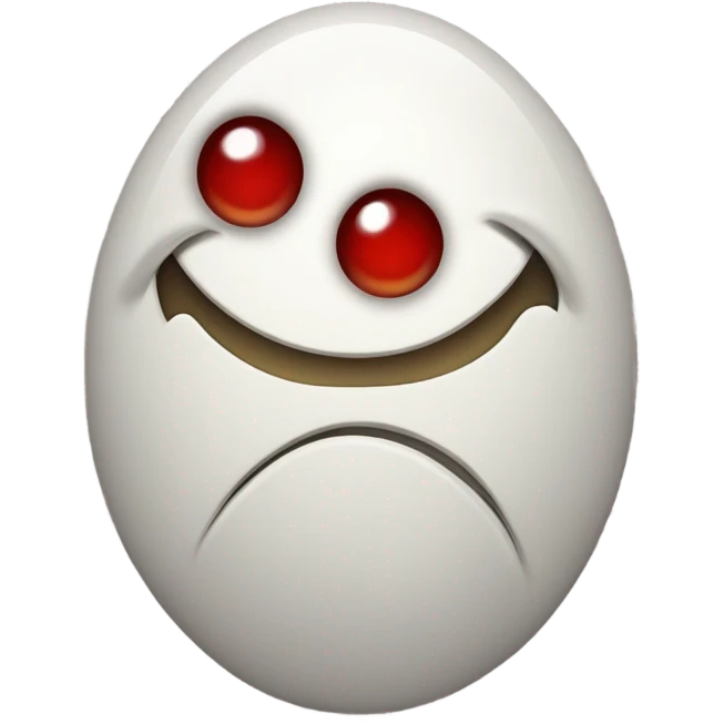 Smiley face with low red eyes emoji
