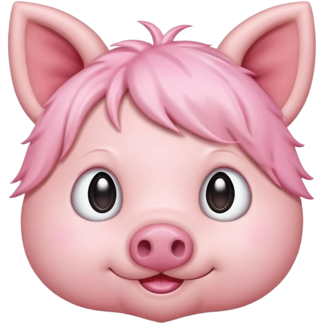 Cute piggy with cat ears emoji