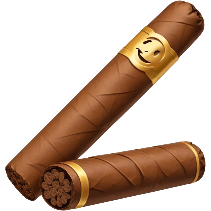 Emoji-style cigar icon, dark brown wrapper, subtle smoke, minimalistic, clean silhouette emoji