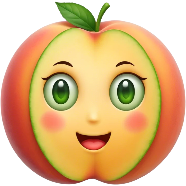 Peach with a cucumber inside emoji