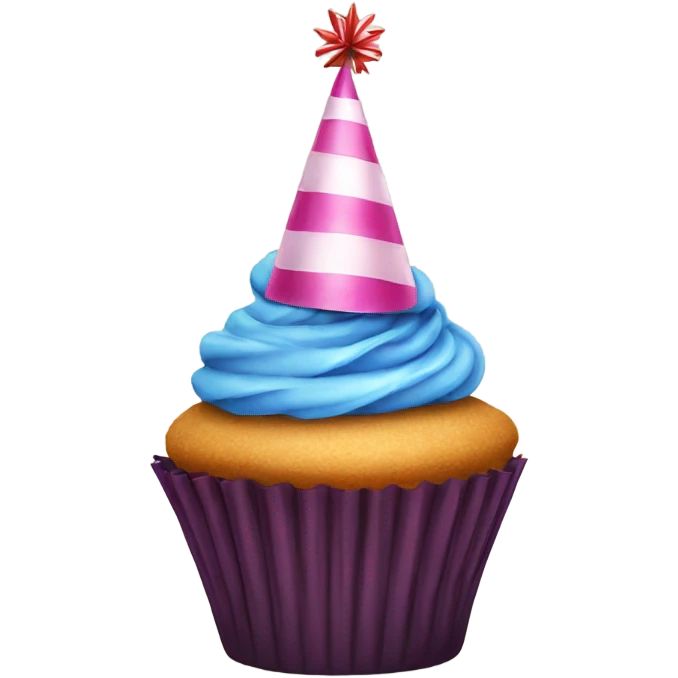 Cupcake with party hat  emoji