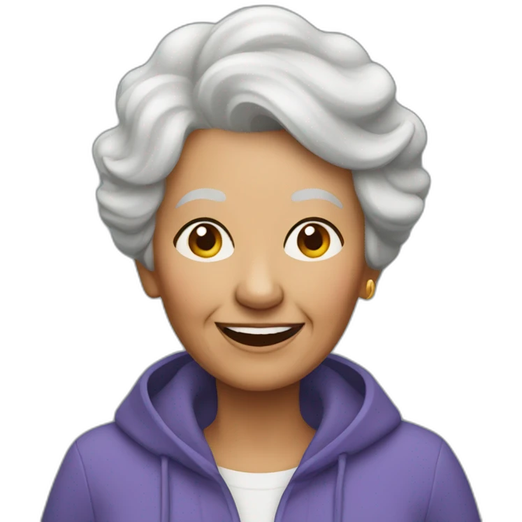 grandmother who is on a tramoling emoji