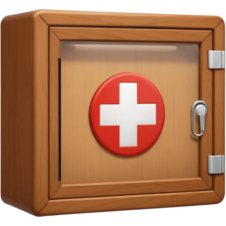 brown first aid cabinet front glass emoji