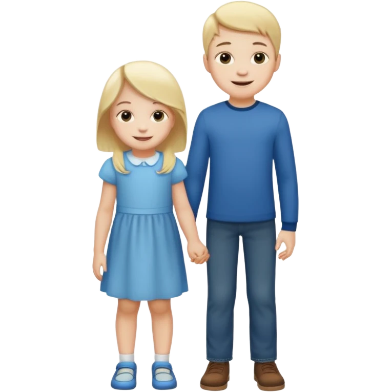 small child standing next to a tall child emoji