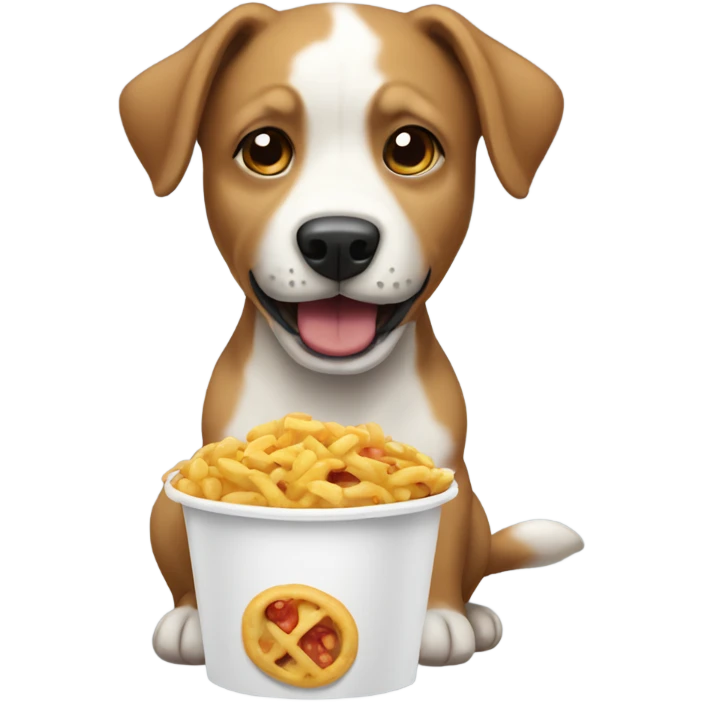Un perrito con comiendo  emoji