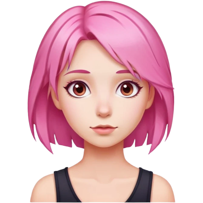 Chica con cabello rosa emoji