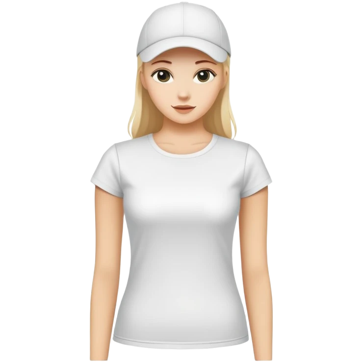 white women's t-shirt with round neck and short cap sleeves, fitted feminine cut, only the garment, isolated on white background, no model emoji
