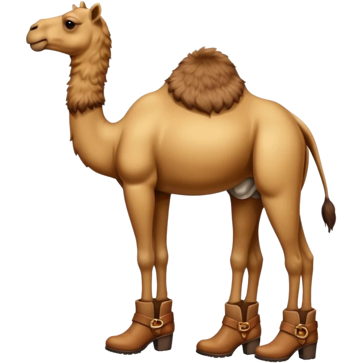 Camel Head Refrigerator Body Camel Legs Wear And Brown Boots emoji