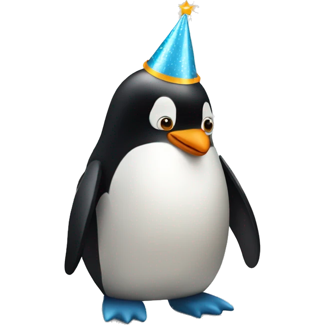 Penguin celebrating happy birthday emoji