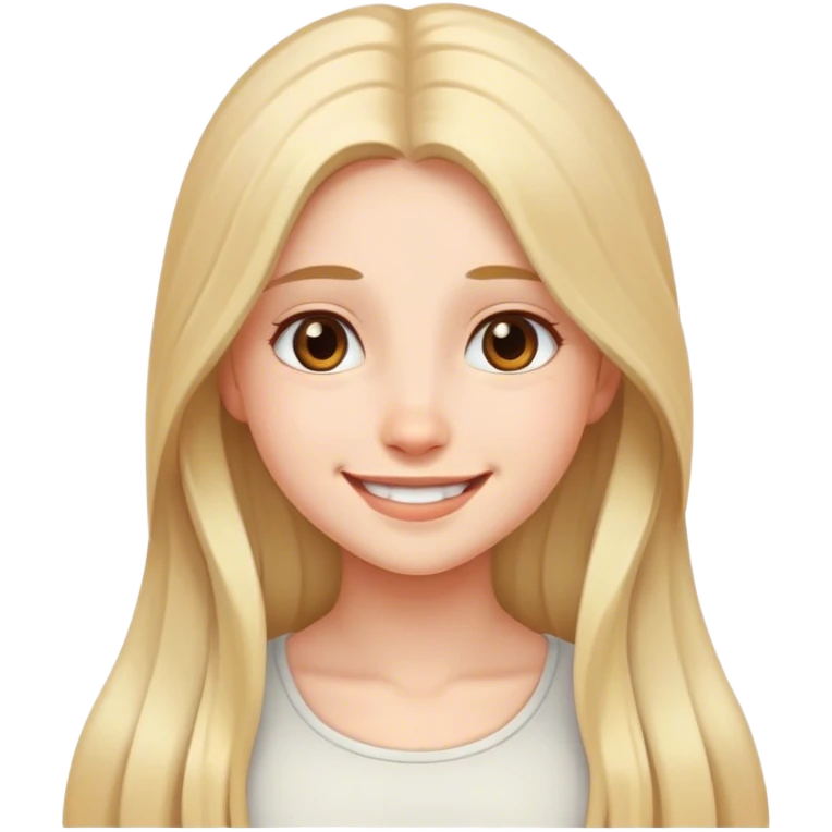 smiling girl portrait gaze long hair  emoji