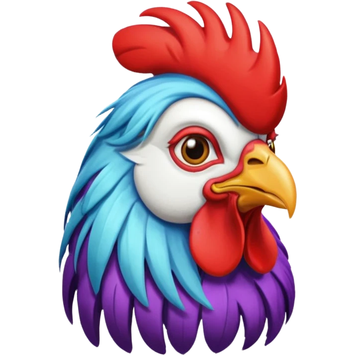 rooster with wigs emoji