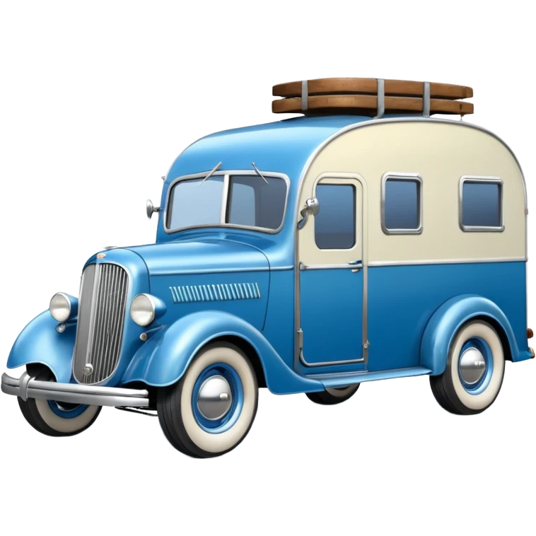 hot rod caravan,1935 with trailer, blue  emoji
