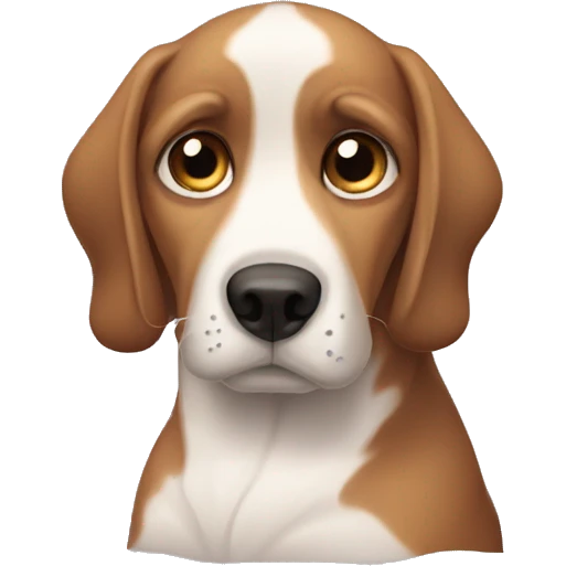 Dog with sad puppy eyes emoji