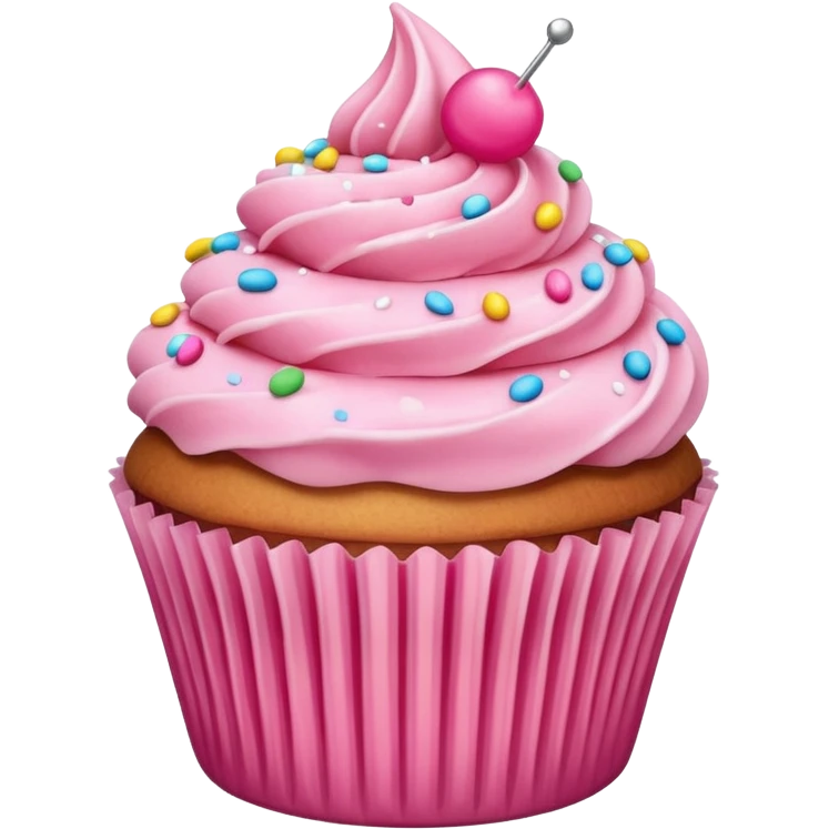 Cupcake with pink icing emoji