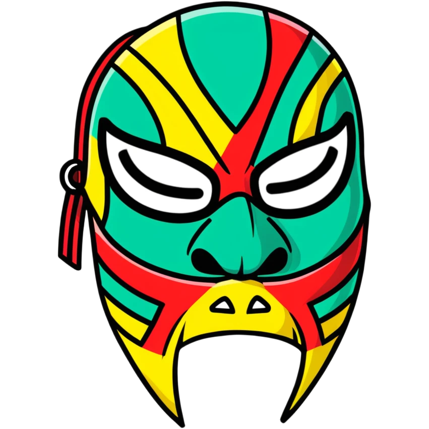 luchador ski mask, colorful mexican wrestling mask emoji