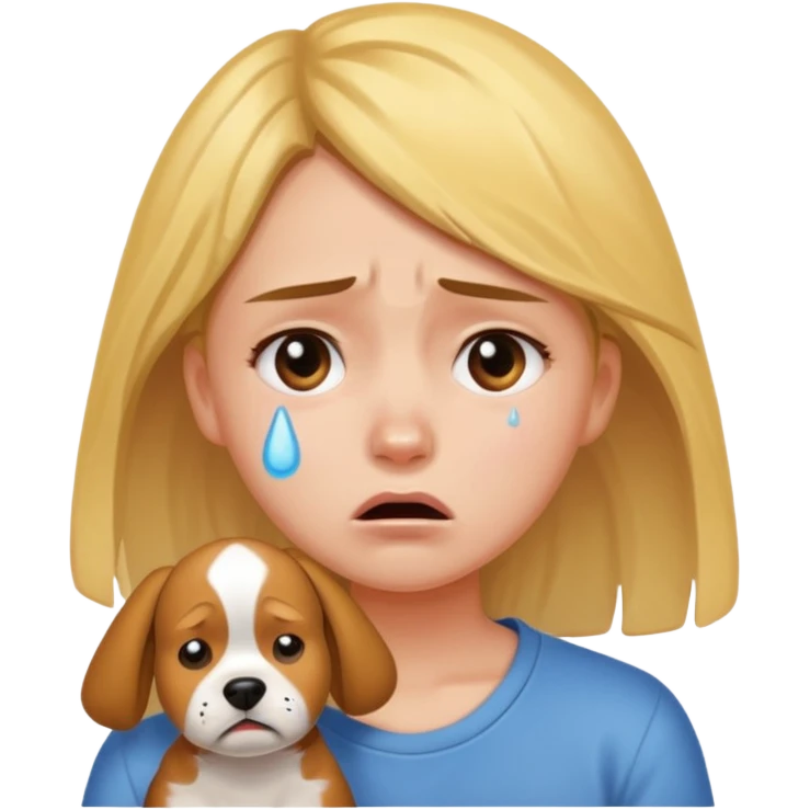 a very upset girl who lost her dog emoji