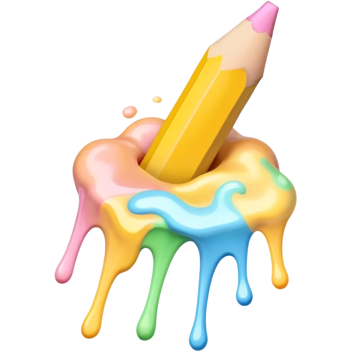 pastel melted pencil emoji