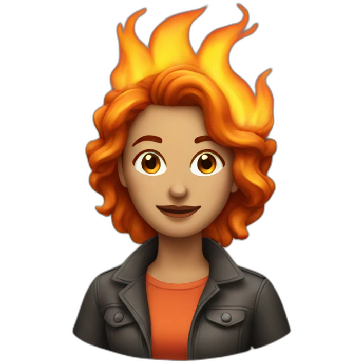woman with fire in the hair emoji