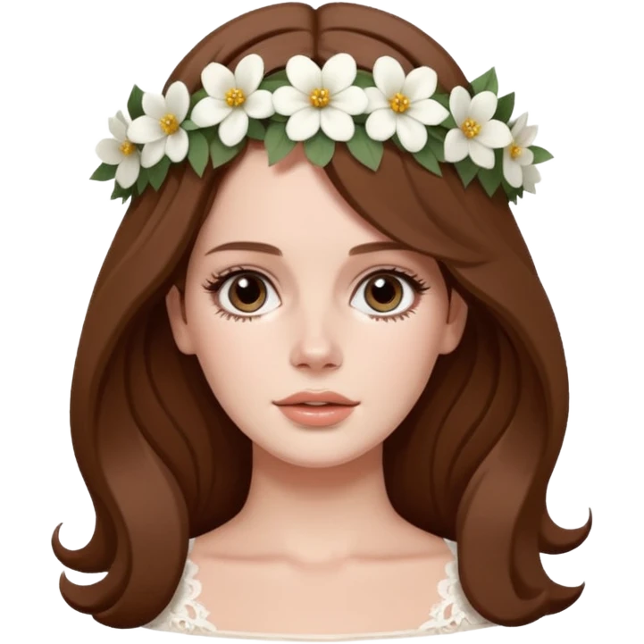 lana del rey with a white flower crown emoji