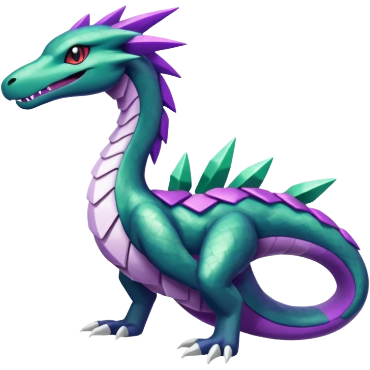 Shiny Green and Purple Salazzle-Seviper-Silvally-Dialga-fusion emoji