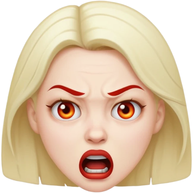 A women making a mad face emoji
