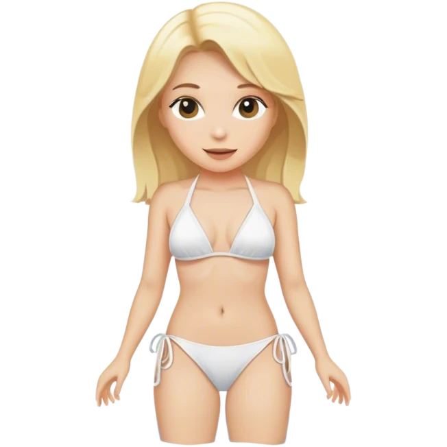 white bikini blonde woman, no legs emoji