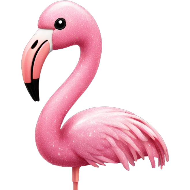 Flamingo with glitter  emoji