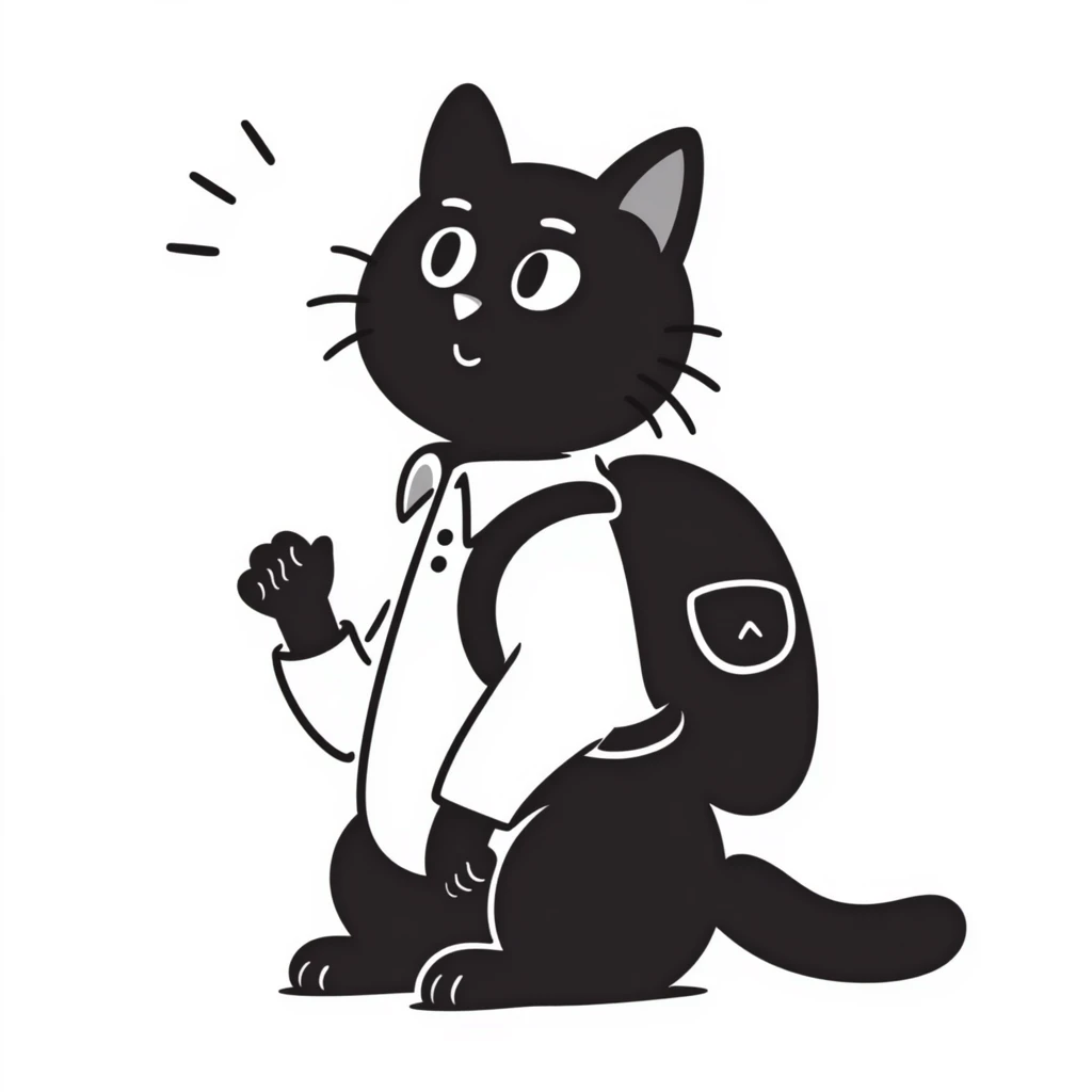 cat wearing a school backpack emoji