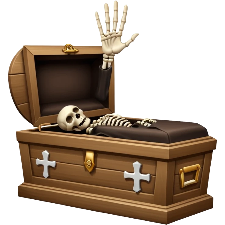 skeleton hand rising from coffin emoji