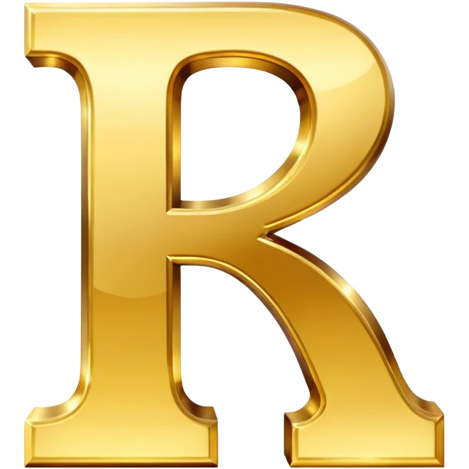 golden letter R emoji