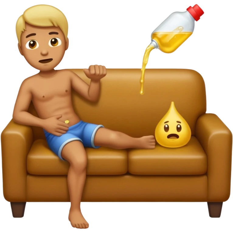 emoji man urinating on a couch emoji
