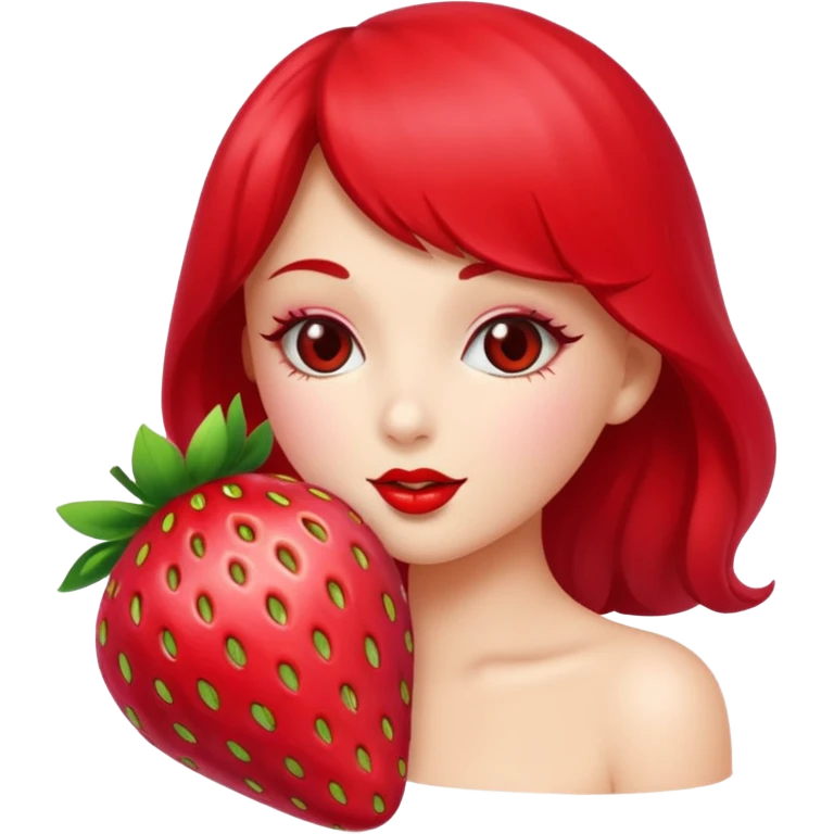 strawberry 🍓 and red kiss 💋 fashioned stylish  emoji