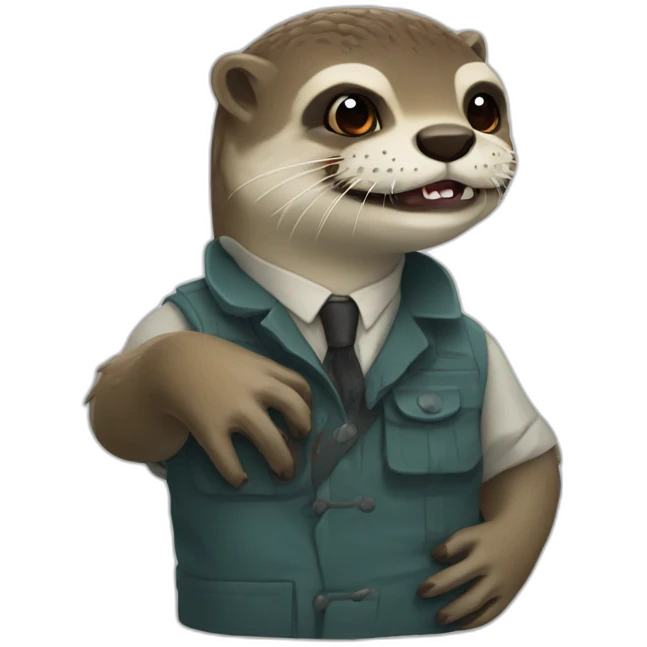 Loutre sur un zombie emoji