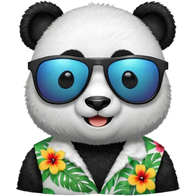 panda with aloha shirt wearing sunglasses emoji