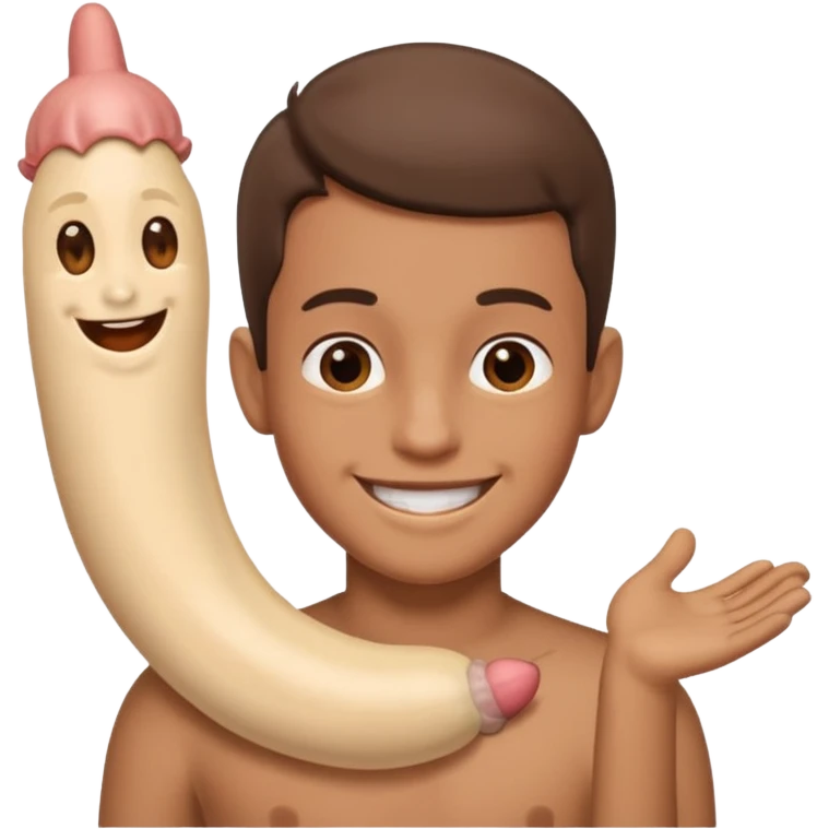 Boy having penis out emoji