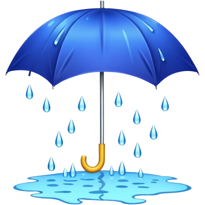 Umbrella under heavy rain with puddles emoji