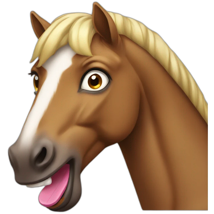 Horse with a giant tongue emoji