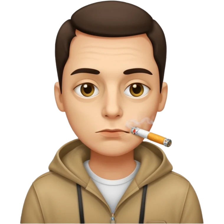 Bags under eyes smoking a cigarette emoji