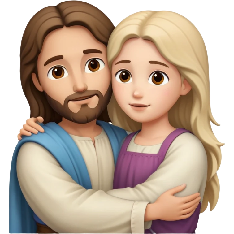 Jesus hugs a girl emoji